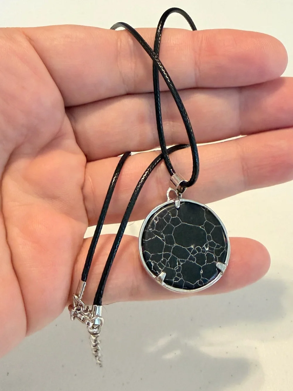 Silver Black Tree Of Life Pendant Necklace.